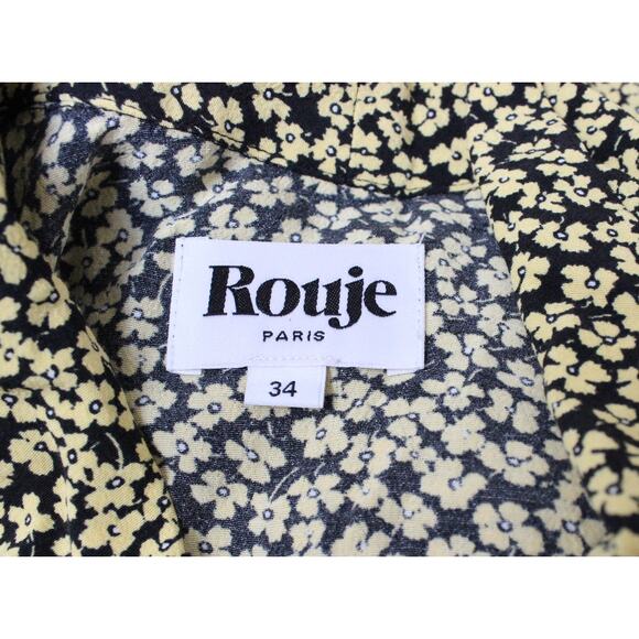 Rouje Marion Yellow Crepe Waist Tie Dress Size 34/US 2 - Picture 5 of 5